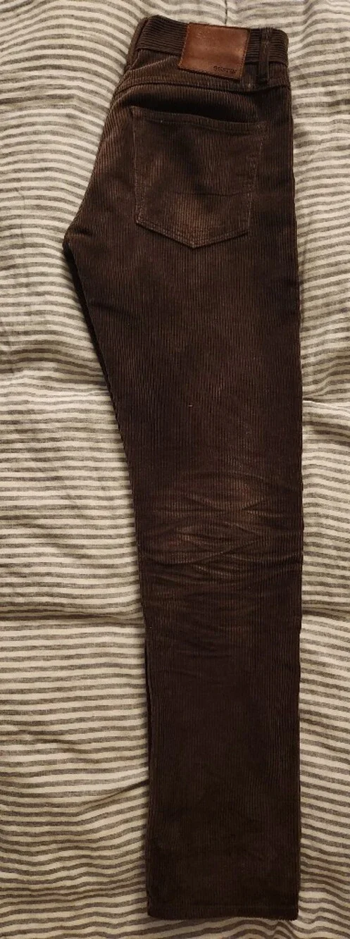 Gustin - Japan Chunky Cord, Brown Corduroy Pants, Size 32 Slim